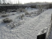 De kweek- en moestuin in rust